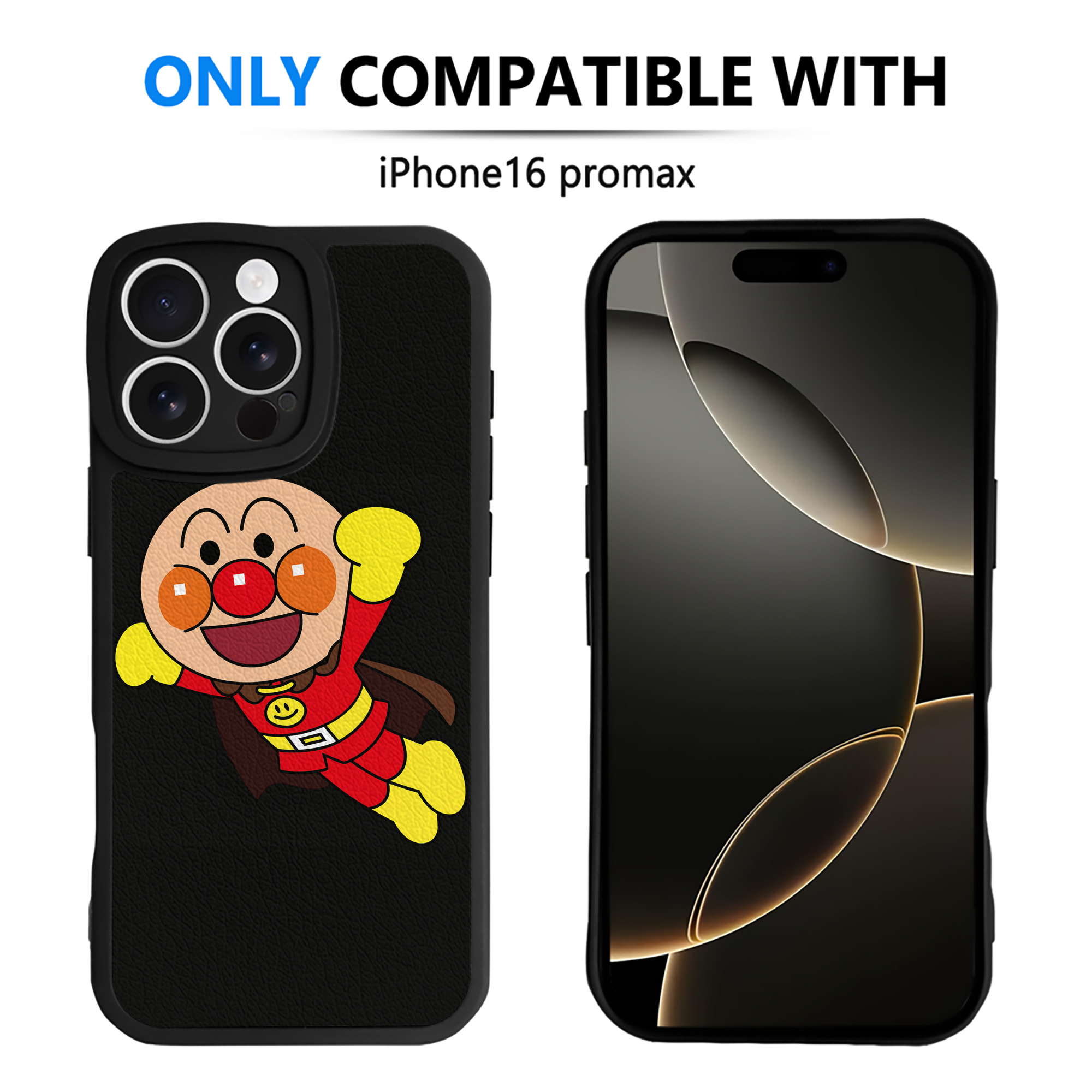 （画像用） アンパンマン Anpanman 【iPhone 16シリーズ対応】シリコンスマホケース（レザー調） 材質：シリコン